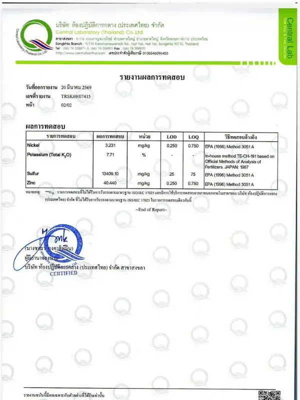 ปฐพีธารา เป็นผลิตภัณฑ์ที่มีธาตุอาหารหลักครบถ้วนตามเกณฑ์มาตรฐาน